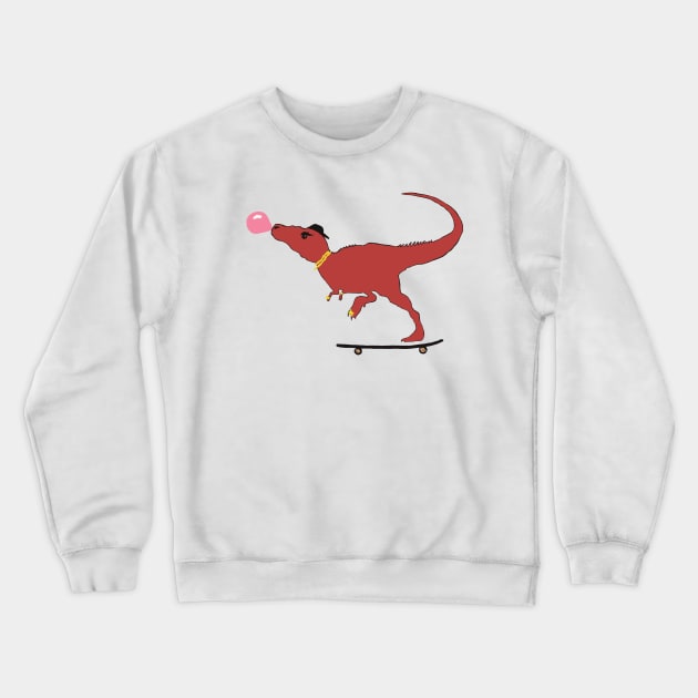 Tyrannosaurus Skate Crewneck Sweatshirt by Manitarka